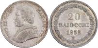 20 Baiocci 1858 B - XII.rok pontifikátu