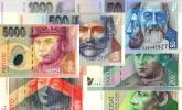 Sada perforovaných bankoviek 1993 - 2007 (36 ks)