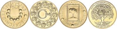 Jablonec nad Nisou - Dukát 45 Jabloneckých grešlí / Znak města sdatací 2012 Nordic gold 30 mm 14 g (10 000 ks)2/ Česká mincovna
