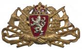 Čechy - hasičský zlatistý červeně smaltovaný se stříbřitým lvem