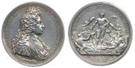 Medaile 1697 - Plastická busta panovníka zprava