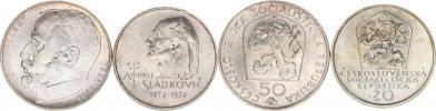 50 Kčs 1972 - Myslbek; +20 Kčs 1972 - Sládkovič      2 ks