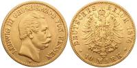 Německo - Hessensko, Ludwig III. 1848 - 1877, 10 Marka 1876 H