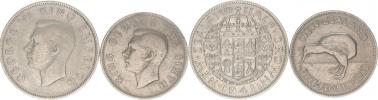 1 Florin 1948; +1/2 Crown 1941 KG           KM 10.1