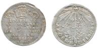 Menší korunovační žeton na římského krále 26.1.1690 v Augsburku