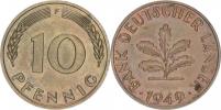 10 Pfennig 1949 F - Bank Deutscher Länder       KM 103
