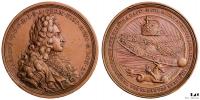 Medaile ke korunovaci na římského císaře 1711 ve Frankfurtu