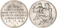 5 Francs 1948 B - 100. výročí konstituce KM 48 Ag 835 15