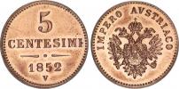 5 Centesimi 1852 V "excelentní stav"