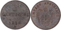 5 Centesimi 1852 M - menší typ