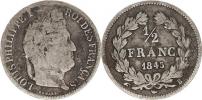 1/2 Franc 1845 B                KM 740