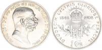 1 Koruna 1908 jubil. - tečka za HVNG._tém. Proof