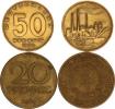 50 Pfennig 1950 A - bronz KM 4 "R" 20 Pfennig 1969 2 ks