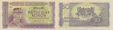 50 Kčs bl (1945) sér. MS       perf. 3x malá dír.    Baj. 73