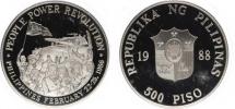 500 Piso 1988 - Lidová revoluce           KM 249    Ag 925  28 g