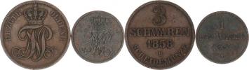 1 Schwaren 1856 B KM 188 "R" Peter II. - 3 Schwaren 1858 B KM 191 2 ks