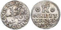 Malý groš 1593 Jáchymov - Hoffmann. HN-8b, opis 7c