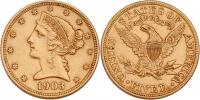 5 Dolar 1903 - hlava Liberty