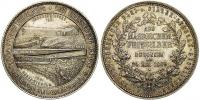 Neudeck. Výtěžková medaile z dolů na Moravě 24.5.1886. Dva pohledy na doly
