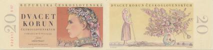 20 Kčs 1949 sér. B 07   II. vydání   perf. 3x m. dírka   Baj. 83b
