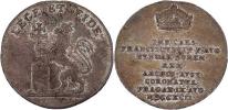 Menší jeton na korunovaci v Praze 9.8.1792 - stojící