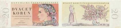 20 Kčs 1949 sér. A 18 - I. vydání   neperf.     Baj. 83a;  Hej. 8