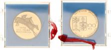 100 Kčs 1990 - Velká pardubická - federální znak orig. etue s červ. plombou