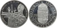 500 Forint 1991 BP - návštěva papeže Jana Pavla II.     KM 683