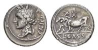 L. Cassius Caecianus.  Denarius circa 102