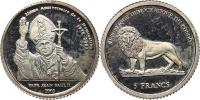 5 Francs 2003 - Papež Jan Pavel II.     Ag   14 mm  1