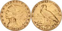 2.5 Dolar 1913 - hlava indiána
