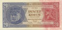 20 Kč 1926 sér. Hg     SPECIMEN - nahoře      Hej. 21 c2 S1;