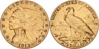 2.5 Dolar 1913 - hlava indiána