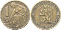 1 Kčs 1961 - první ročník s novým znakem