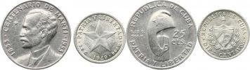 10 Centavos 1949; +25 Centavos 1953            KM A12