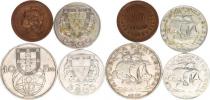 10 Escudos 1954; +5 Escudos 1947