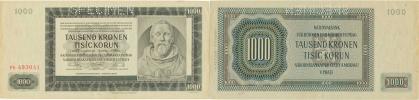 1000 K 1942 sér. Fb    II. vydání   SPECIMEN    Baj. 39a;  Hej. 3