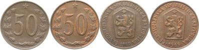 50 hal. 1969 - var.: bez teček a s tečkami   "R"           2 ks