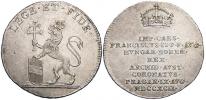 Malý žeton na korunovaci českým králem v Praze 9.8.1792. Ag 19