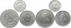 2 Francs 1920 B; +1 Francs 1914 B; +1/2 Francs 1941 B     3 ks