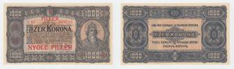 1000 Koruna 1923 - přetisk na 8 Filér