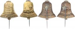 Jílové - Svěcení zvonu 1924    bronz. plech tvar zvonu 30 mm