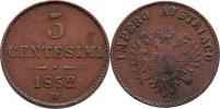 5 Centesimi 1852 M - menší typ