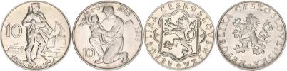 10 Kčs 1954 - SNP; +10 Kčs 1955 - 10. výr. osvobození 2 ks