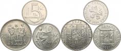 20 Kč 1933; +10 Kč 1931; +5 Kčs 1930      2 ks       3 ks