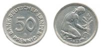 50 Pfennig 1950 G - Bank Deutscher Länder   "RR"  KM 104