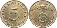 5 Rpf. 1936 A - svastika       "R"     KM 91