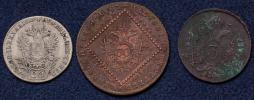 Mince (3 ks), 30 Kr. 1807S, 20 Kr. 1819E, 3 Kr. 1800B