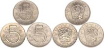 5 Kčs 1974 - 3 typy "4"  v dataci     Nov. A +B +C         3 ks
