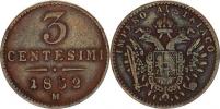 3 Centesimi 1852 M - IMPERO Nov. 92